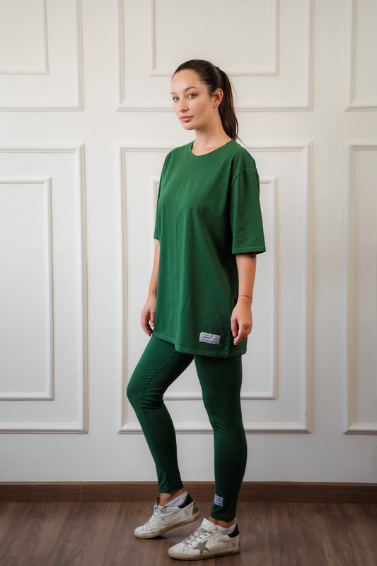 Cotton Olive Leggings Set