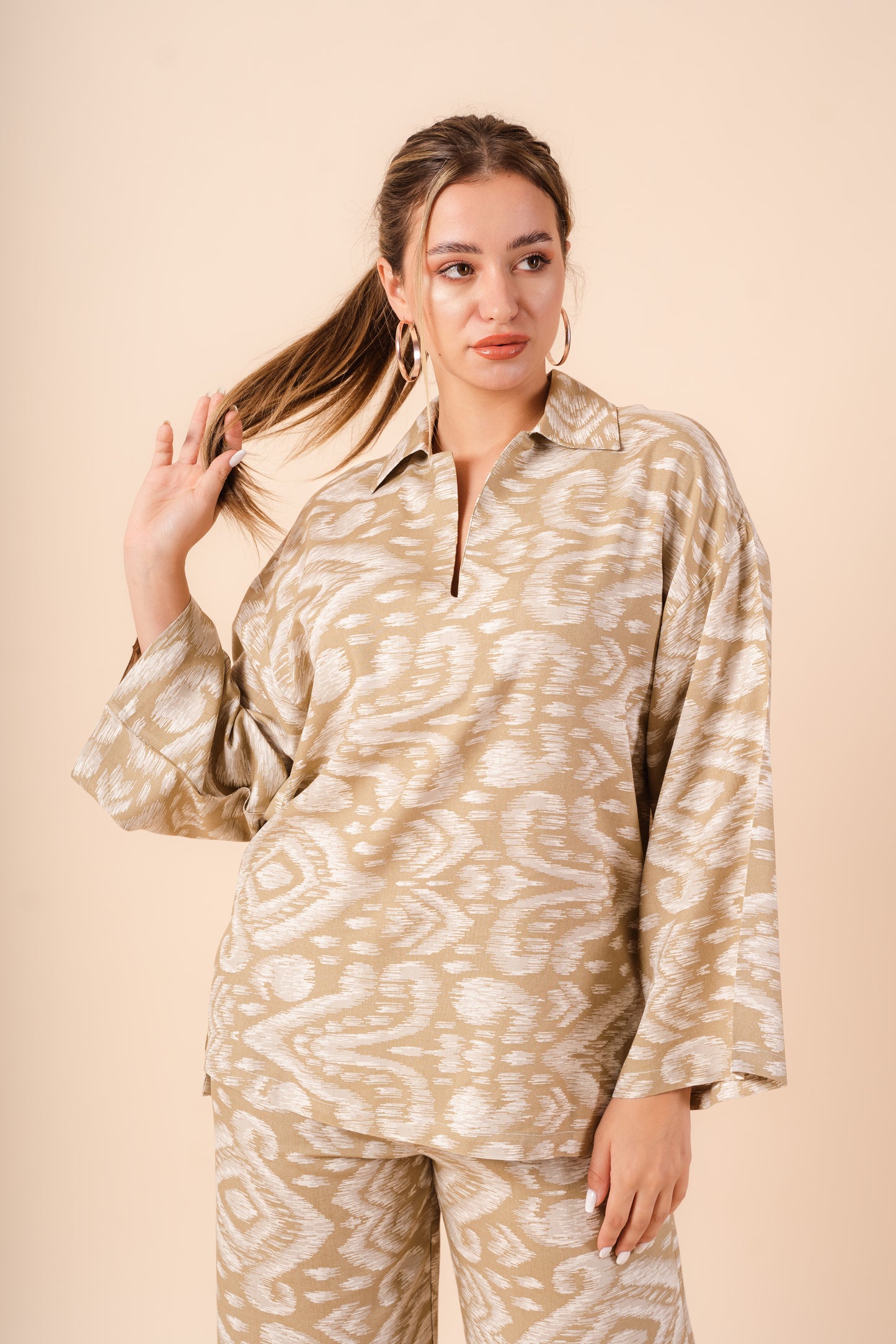 Blouse Summer Set In Beige