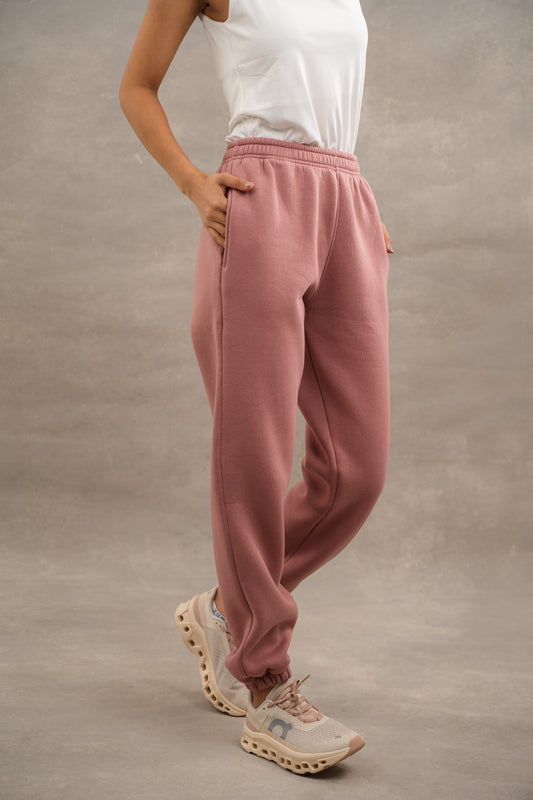 Basic Fleece Sweatpants In cashmere