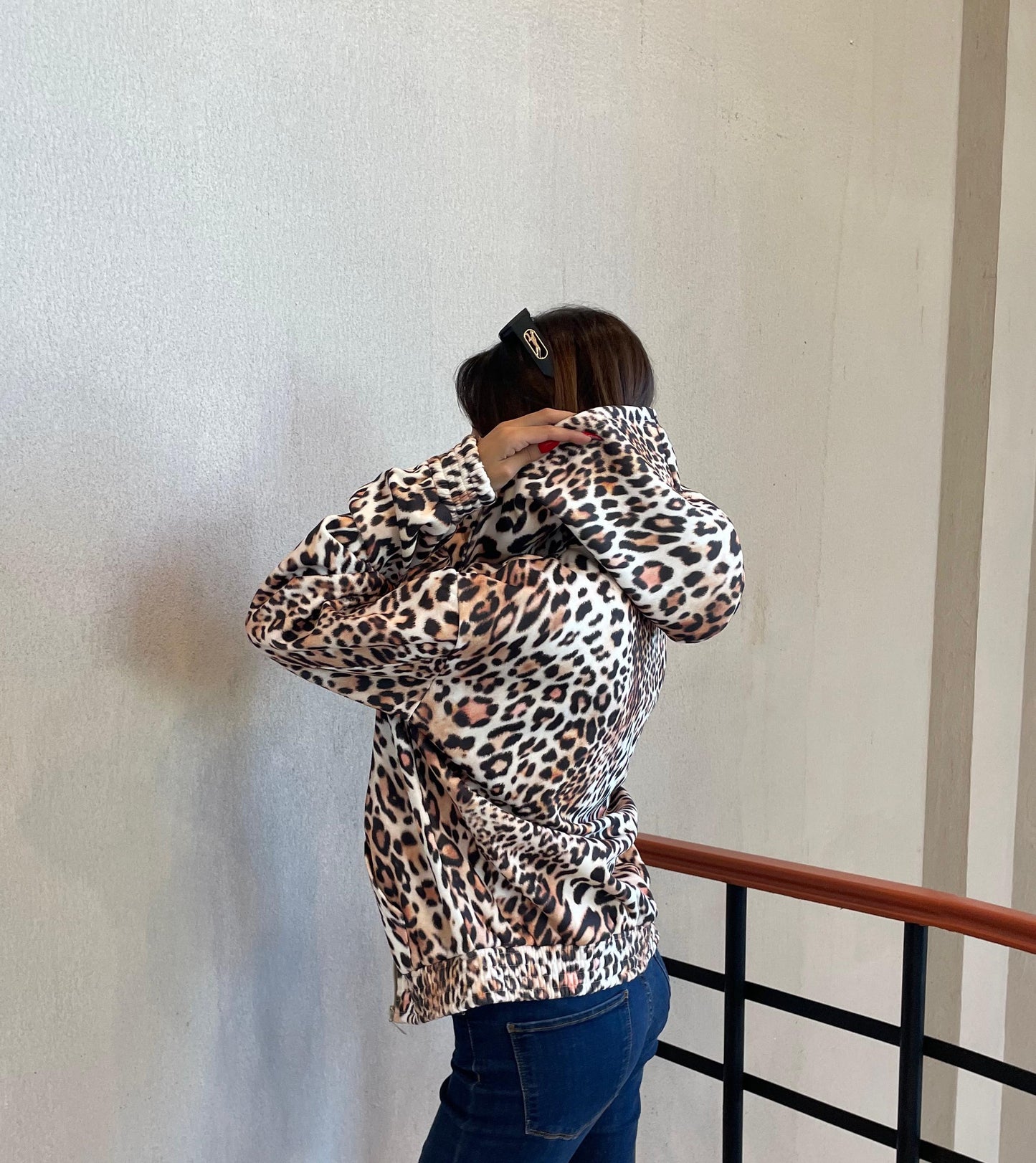 Tiger Print Zip Up Jacket