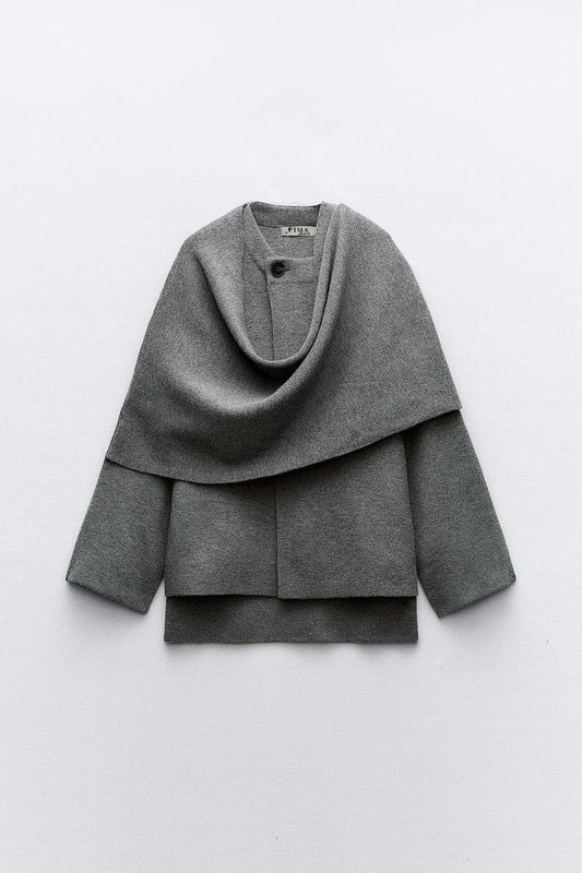 Scarf Jacket In Gray